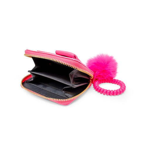 Shiny Jumbo Bow Spiral Strap Wallet