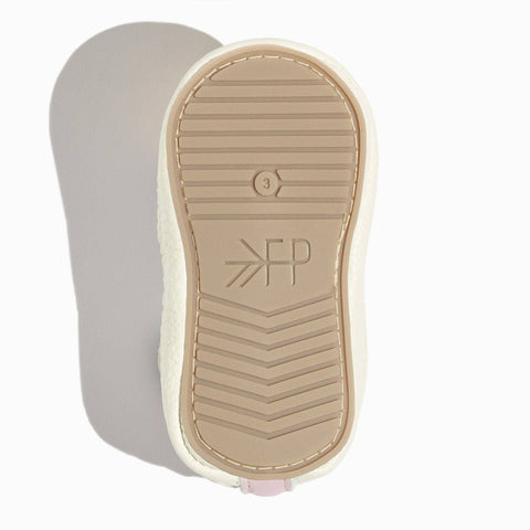 Petal Pink Check Slip On Baby Shoe
