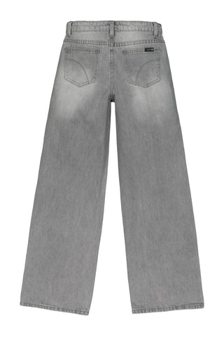 Girls Mia Wide Leg Side Snap Jeans