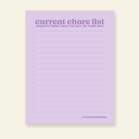 Current Chore List