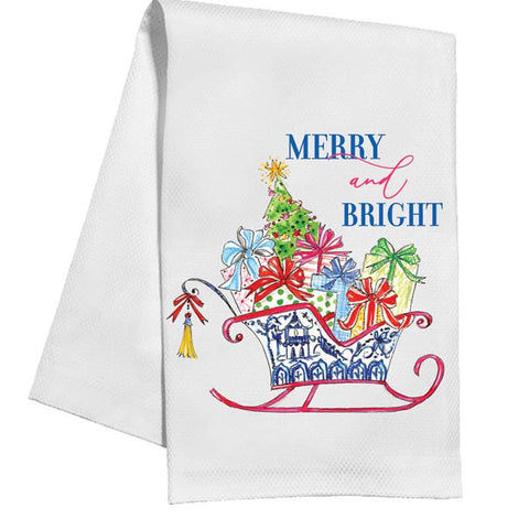 Handpainted Chinoiserie Sleigh Kitchen Towel