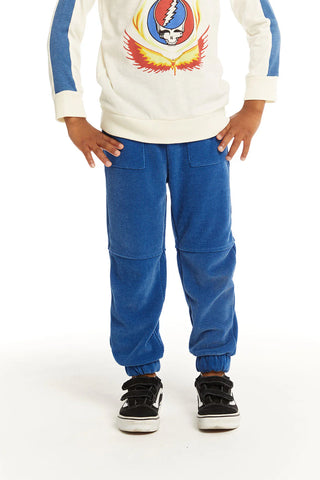 Chaser | Zipper Leg Peacock Blue Jogger