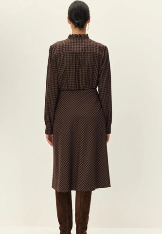 Elodie | Colette Button Down Shirt in Brown Plaid
