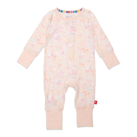 *Magnetic Me | Coral Floral modal grow with me convertible coverall