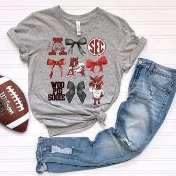 Arkansas Croquette Bella Canvas Razorback Kid Tee