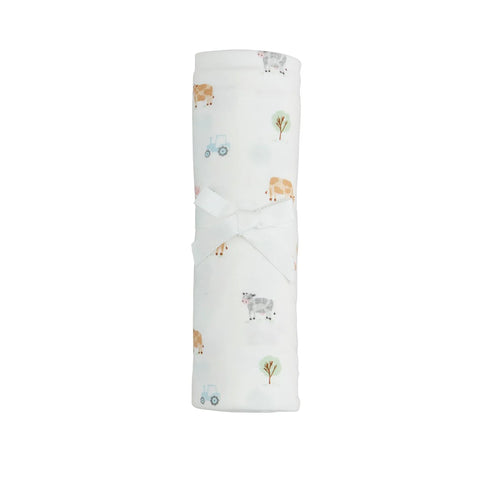 Mudpie | Cow Farm Soft Knit Swaddle