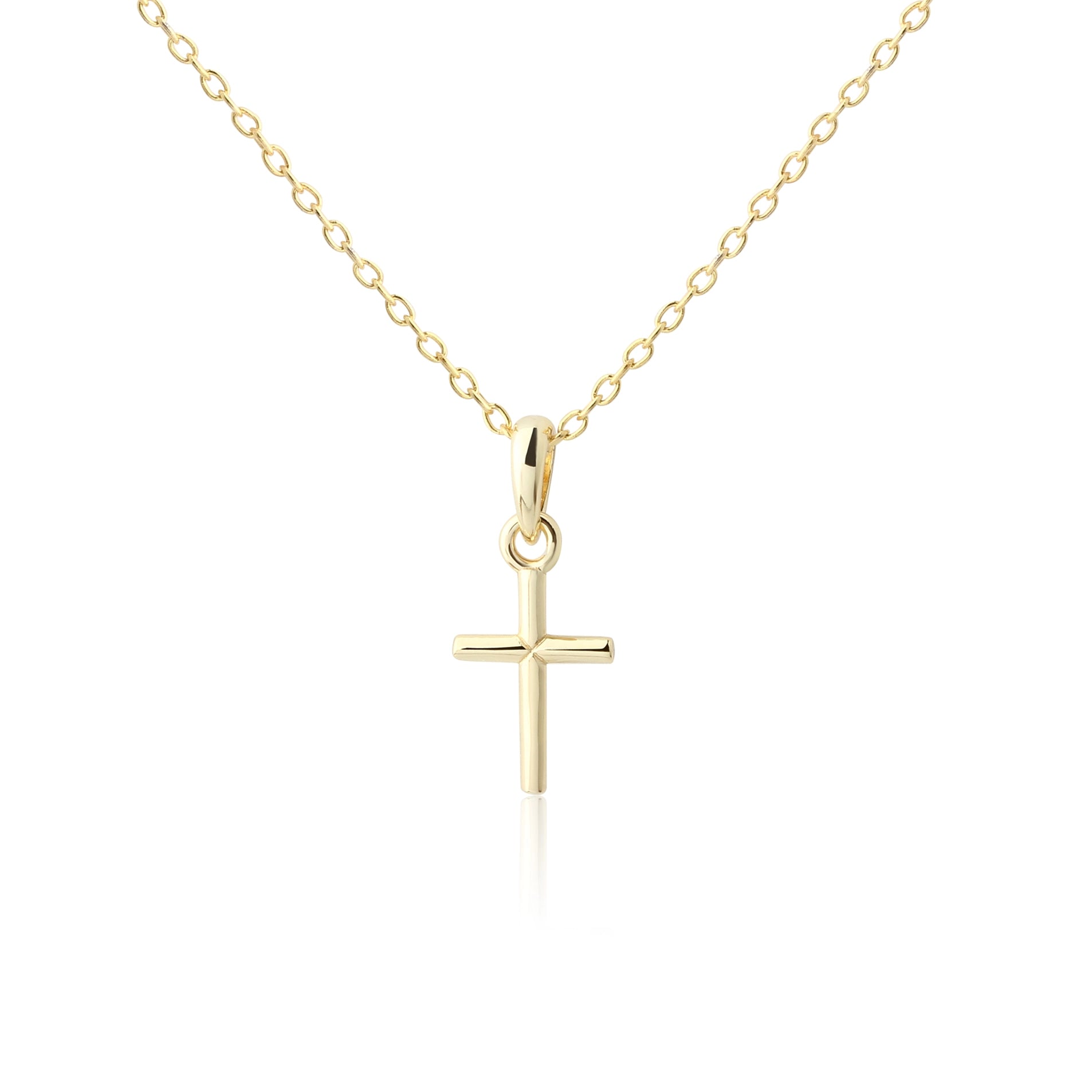 14K Gold-Plated Baby Cross Necklace