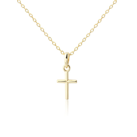 14K Gold-Plated Baby Cross Necklace