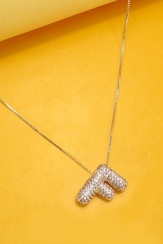 Initial Rhinestone Bubble Necklace