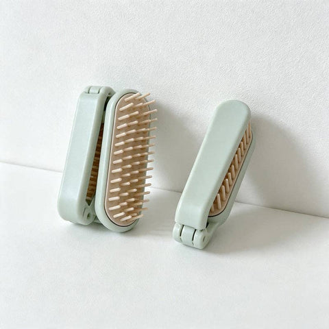 CouldNook Folding Hair Brush Mirror - Compact Travel Design