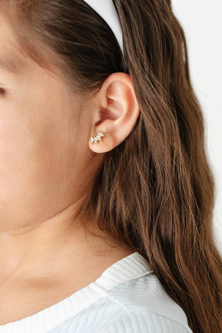 Diamond Crawler Stud Earrings - Hypoallergenic, Girl Gift