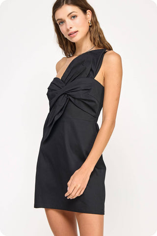 Knotted Flower Bow Mini Dress