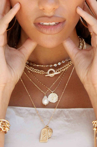 All About That Chain Crystal and 18k Gold Plated Necklace