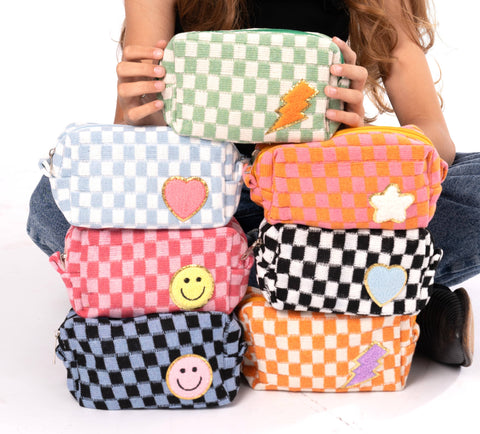 Checkered Cosmetic Bag