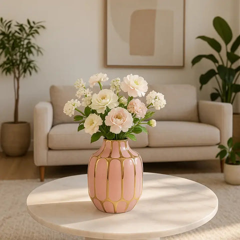 Ceramic Novelty Striped Blush Vase