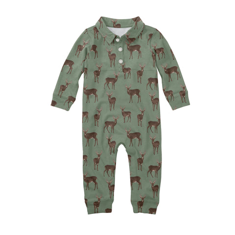 Deer - Sweatshirt Polo Romper