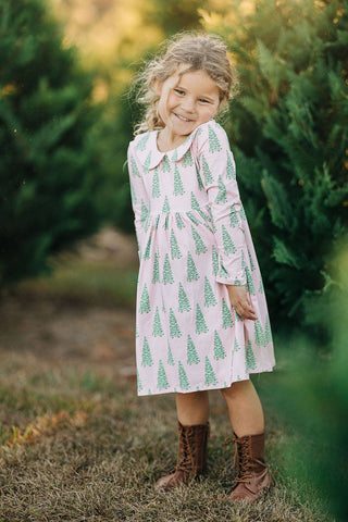 Pink Christmas Tee Twirl Dress