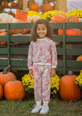 Eliza Long Sleeve Floral Sweatshirt and Jogger Set