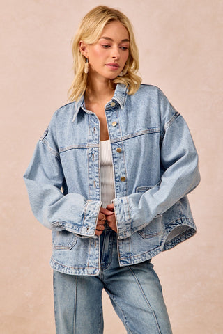 Oversized Washed Denim Jacket