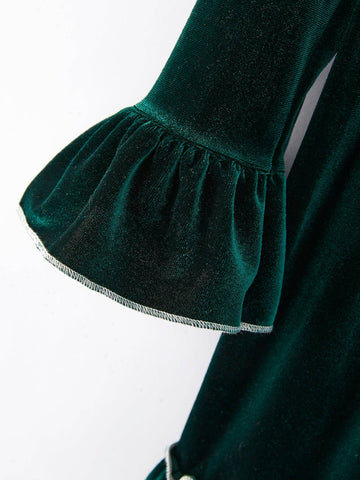 Christmas Embroidered Velvet Girls Dress