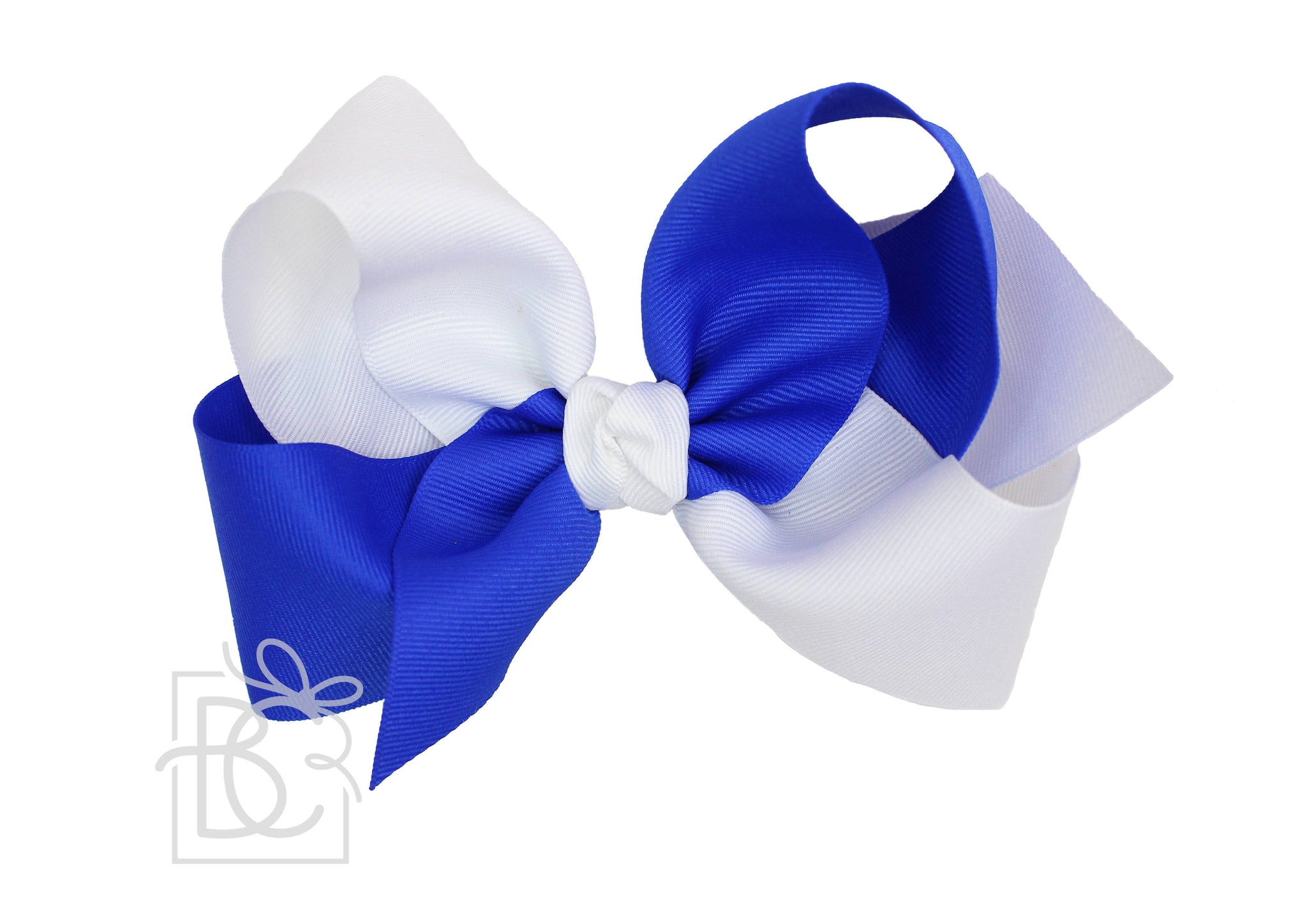 Blue & White Crisscross Grosgrain Bow