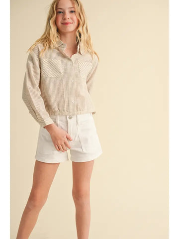 Tween Girls Button Down Shirt