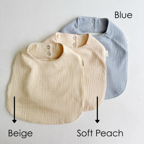 Muslin Cotton Snap Baby Bib (Blue)