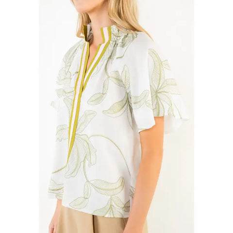 THML | Leaf Fluttered Top