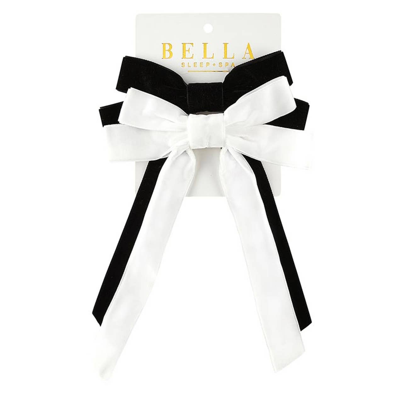 Bella | Velvet Bow Clip Set - White/Black
