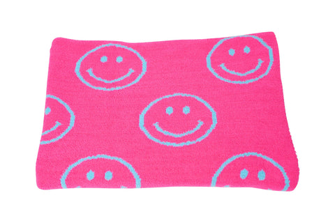 Smiley & Lightning Plush Throw Blankets