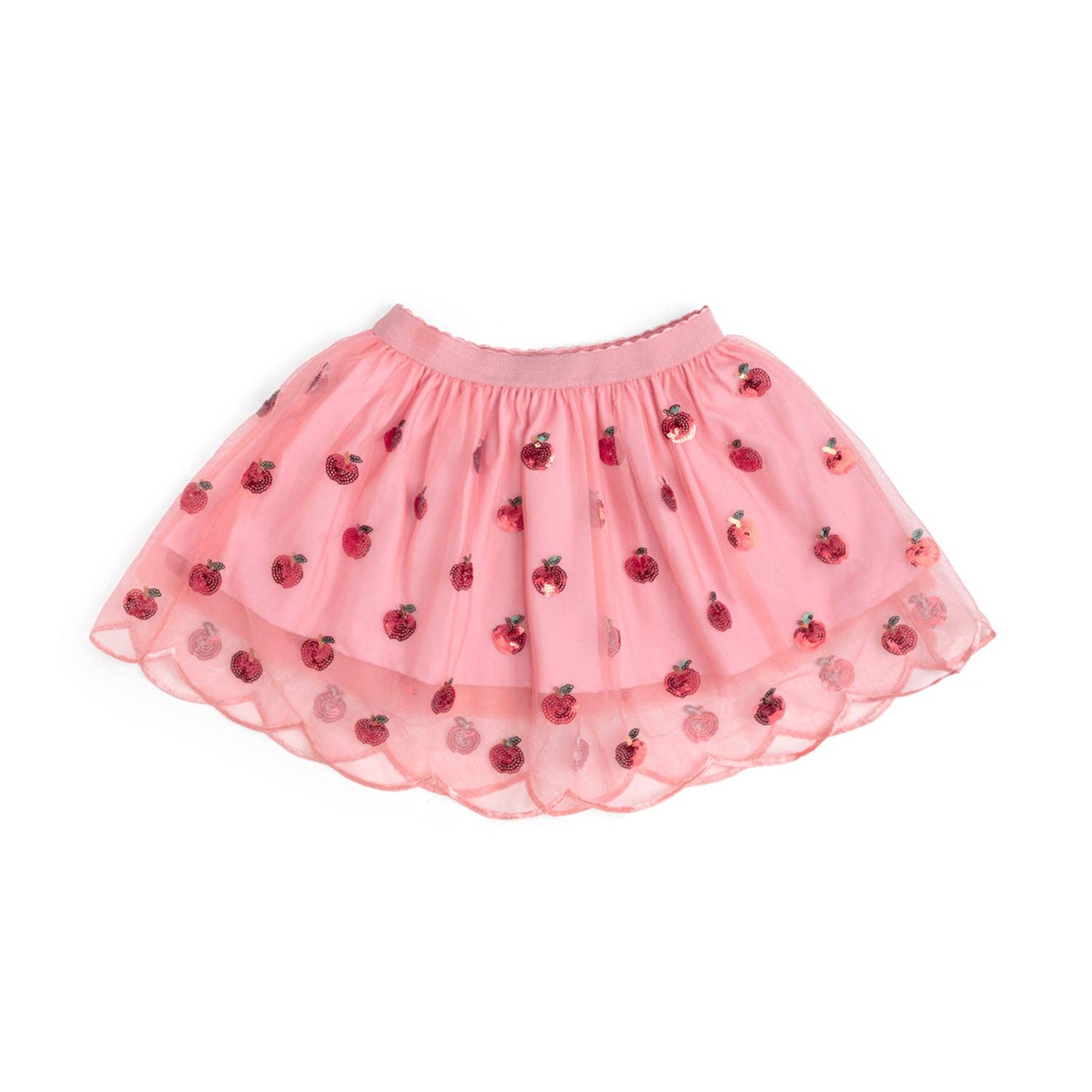 Apple Sequin Scalloped Tutu Skirt