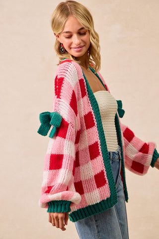 Christmas Theme Open Front Cardigan