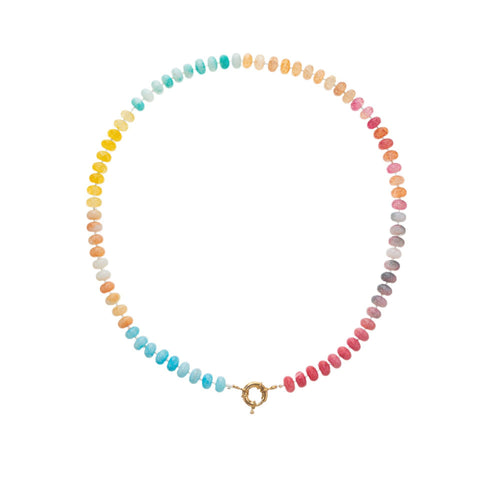 Natural Stone Glass Necklace