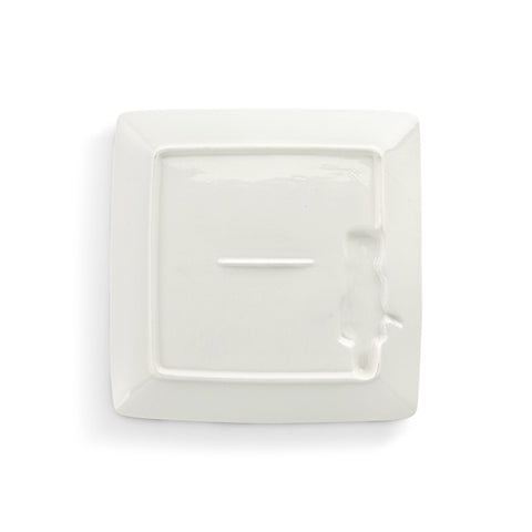Nutcracker Black and White Square Ceramic Platter - 10.5in