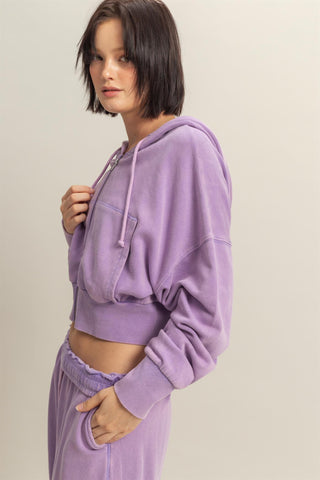 Long Sleeve Cropped Zip Up