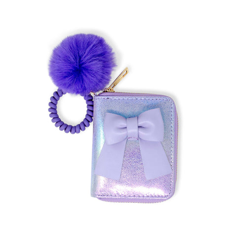 Shiny Jumbo Bow Spiral Strap Wallet