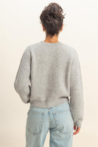 Ribbed Crew Neck Sweater