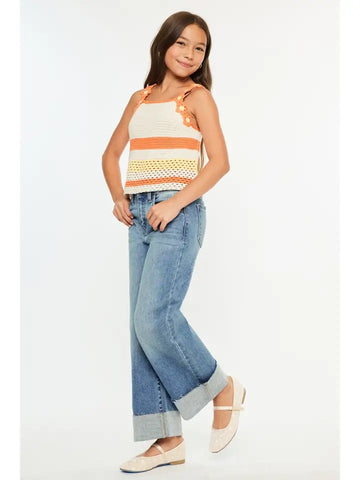Kancan | Youth High Rise Crop Wide Leg