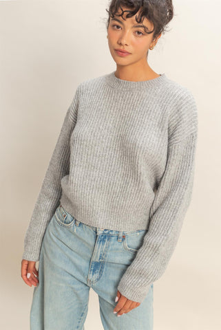 Ribbed Crew Neck Sweater