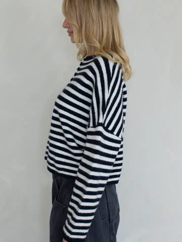 Striped Button-Down Cardigan