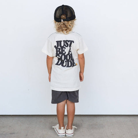 Just Be A Good Dude Tee - Retro Smiley Face Kids Skate Top