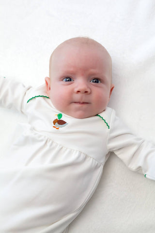 Pip Embroidered Gown - Mallard Duck