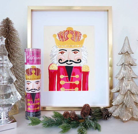 Nutcracker Paint by Number Kit with Glitter Paint RED HUES