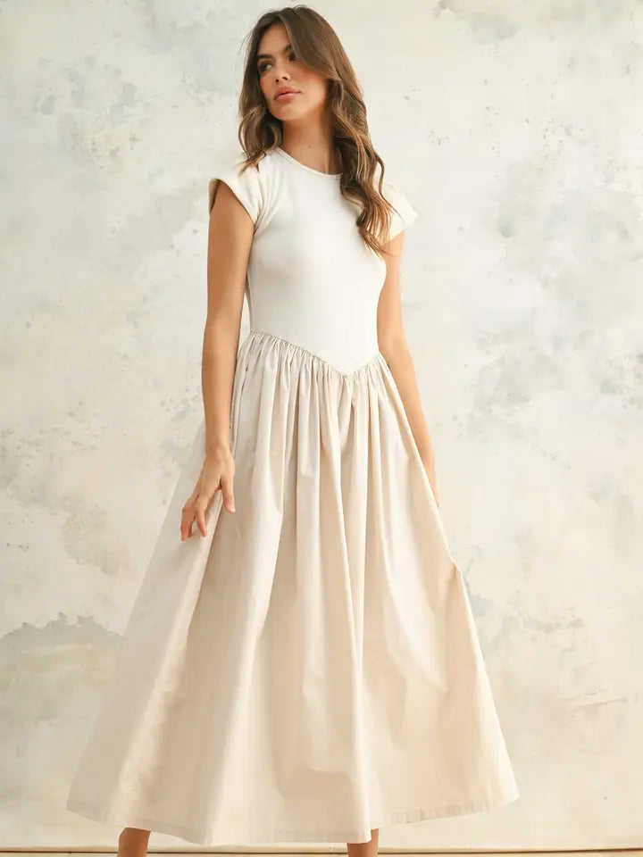 Rib and Woven Skirt Combo Dress