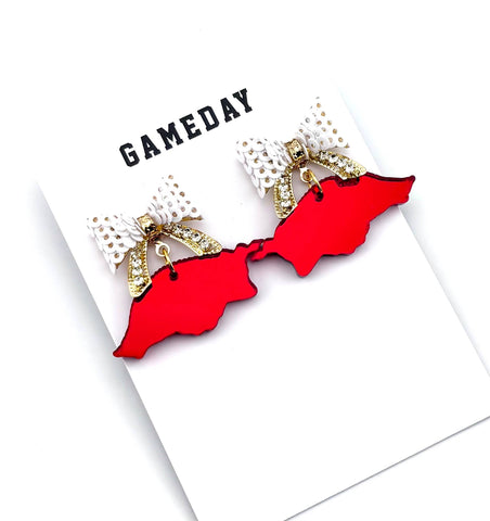 White Bow Razorback Earrings