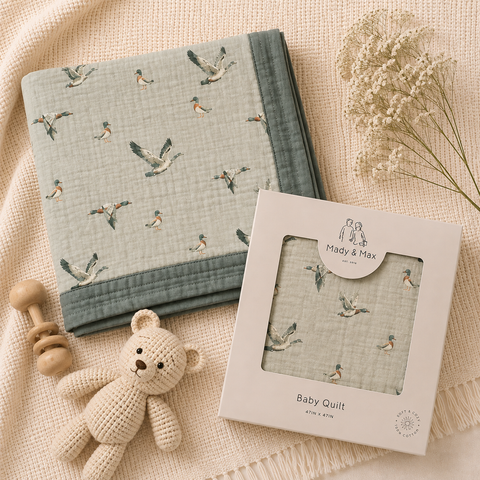 Duck Duck Goose Bamboo Muslin 4-Layer Quilt