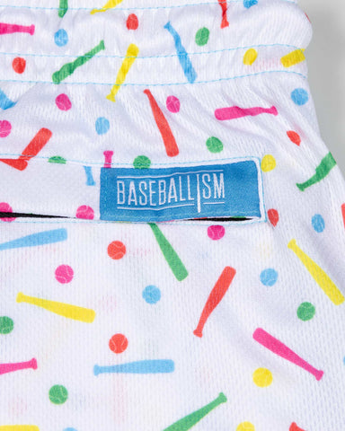 Baseballism | Batter Up Bakery Confetti Cupcake Diamond Air Mesh Shorts