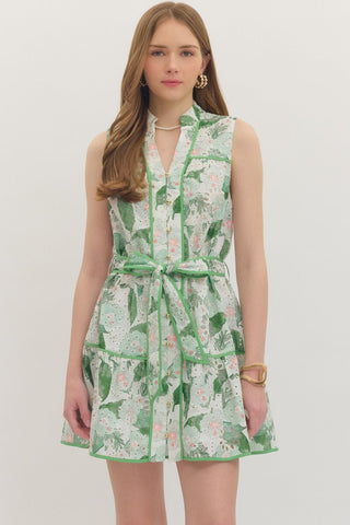 Entro | Printed Sleeveless Mini Dress
