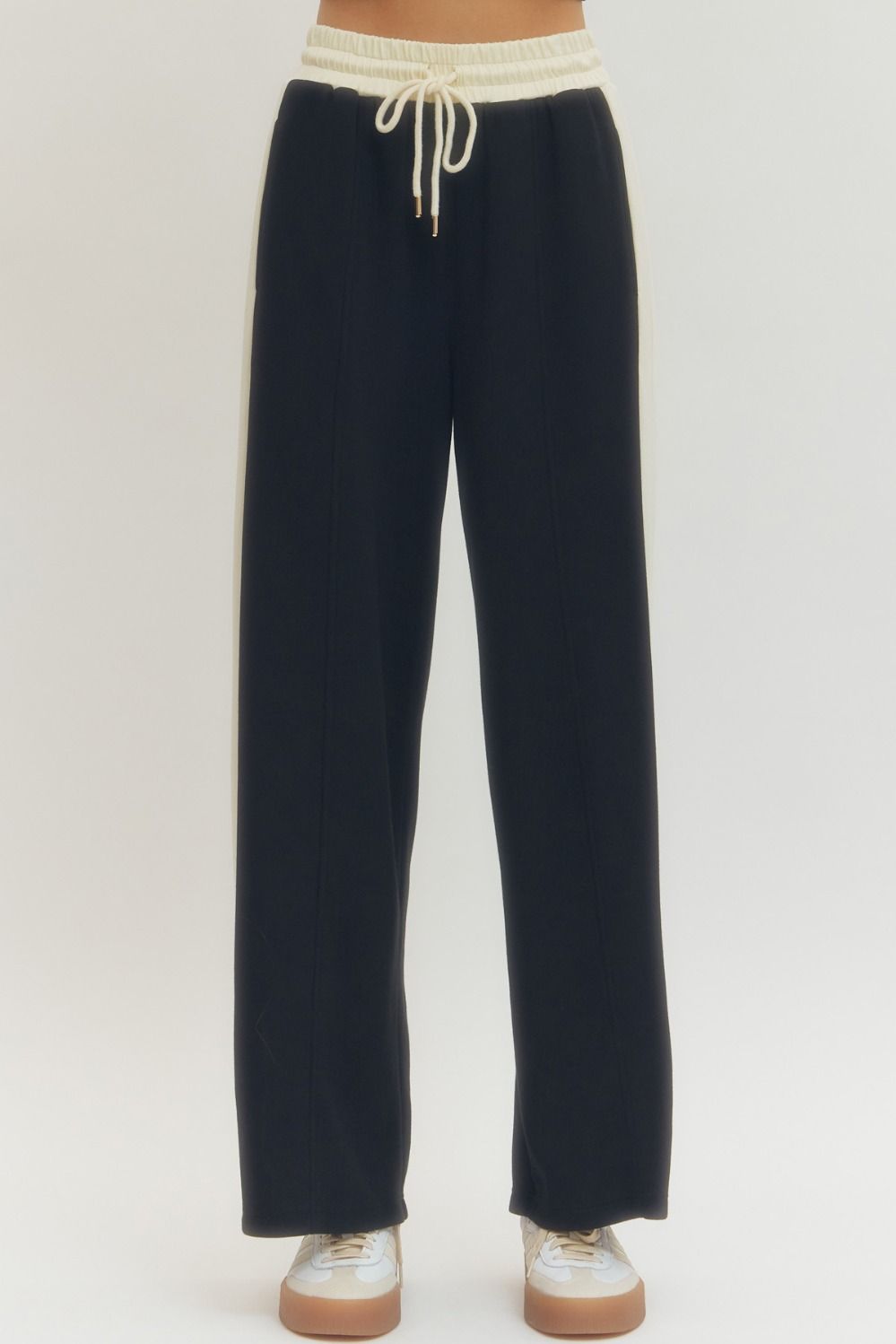 Entro | Solid Wide Leg Knit Pants