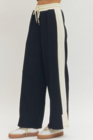 Entro | Solid Wide Leg Knit Pants